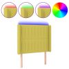 Hoofdbord LED 93x16x118/128 cm stof groen