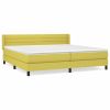 Boxspring met matras stof groen 200x200 cm