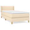 Boxspring met matras stof crèmekleurig 90x200 cm