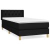 Boxspring met matras stof zwart 80x200 cm