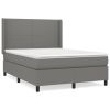 Boxspring met matras stof donkergrijs 140x200 cm