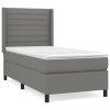 Boxspring met matras stof donkergrijs 90x200 cm
