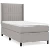 Boxspring met matras stof lichtgrijs 80x200 cm