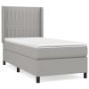 Boxspring met matras stof lichtgrijs 90x190 cm