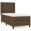 Boxspring met matras stof donkerbruin 100x200 cm