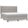 Boxspring met matras stof lichtgrijs 160x200 cm