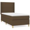 Boxspring met matras stof donkerbruin 80x200 cm