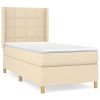 Boxspring met matras stof crèmekleurig 90x200 cm