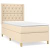 Boxspring met matras stof crèmekleurig 80x200 cm