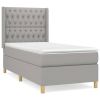 Boxspring met matras stof lichtgrijs 100x200 cm