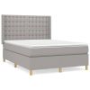 Boxspring met matras stof lichtgrijs 140x190 cm