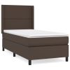 Boxspring met matras kunstleer bruin 80x200 cm