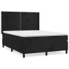 Boxspring met matras fluweel zwart 140x200 cm