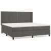 Boxspring met matras fluweel donkergrijs 200x200 cm