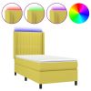 Boxspring met matras en LED stof groen 80x200 cm