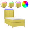 Boxspring met matras en LED stof groen 100x200 cm
