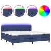 Boxspring met matras en LED stof blauw 200x200 cm