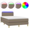 Boxspring met matras en LED stof taupe 120x200 cm