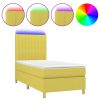 Boxspring met matras en LED stof groen 80x200 cm