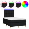 Boxspring met matras en LED stof zwart 120x200 cm