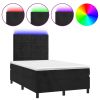 Boxspring met matras en LED fluweel zwart 120x200 cm