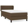 Boxspring met matras stof donkerbruin 100x200 cm