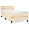 Boxspring met matras stof crèmekleurig 80x200 cm