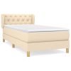 Boxspring met matras stof crèmekleurig 80x200 cm