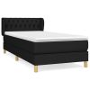 Boxspring met matras stof zwart 100x200 cm