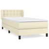 Boxspring met matras kunstleer crèmekleurig 100x200 cm