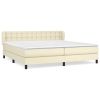 Boxspring met matras kunstleer crèmekleurig 200x200 cm