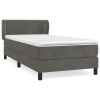 Boxspring met matras fluweel donkergrijs 100x200 cm