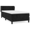 Boxspring met matras fluweel zwart 90x190 cm