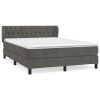 Boxspring met matras fluweel donkergrijs 140x200 cm