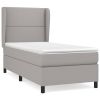 Boxspring met matras stof lichtgrijs 80x200 cm