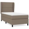 Boxspring met matras stof taupe 90x190 cm