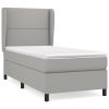 Boxspring met matras stof lichtgrijs 100x200 cm