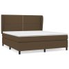 Boxspring met matras stof donkerbruin 160x200 cm