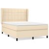 Boxspring met matras stof crèmekleurig 140x200 cm