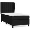 Boxspring met matras stof zwart 100x200 cm
