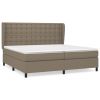 Boxspring met matras stof taupe 200x200 cm