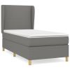 Boxspring met matras stof donkergrijs 80x200 cm