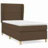 Boxspring met matras stof donkerbruin 90x190 cm