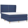 Boxspring met matras stof blauw 140x190 cm