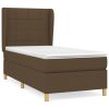 Boxspring met matras stof donkerbruin 100x200 cm