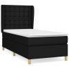 Boxspring met matras stof zwart 90x200 cm