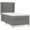 Boxspring met matras stof donkergrijs 100x200 cm