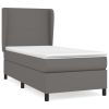 Boxspring met matras kunstleer grijs 80x200 cm