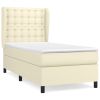 Boxspring met matras kunstleer crèmekleurig 90x200 cm