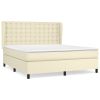 Boxspring met matras kunstleer crèmekleurig 180x200 cm
